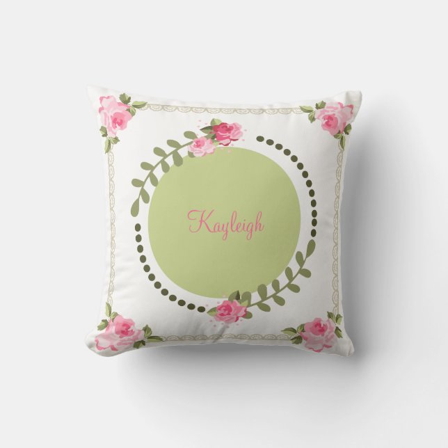 Shabby Chic Rose Cushion (Front)
