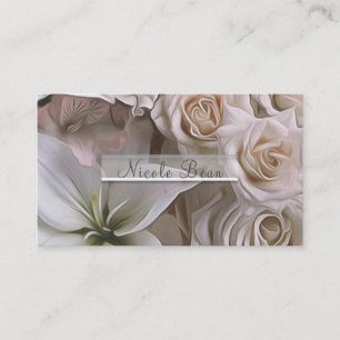 Shabby Chic Rose Floral Bridal Shower Elegant Business Card