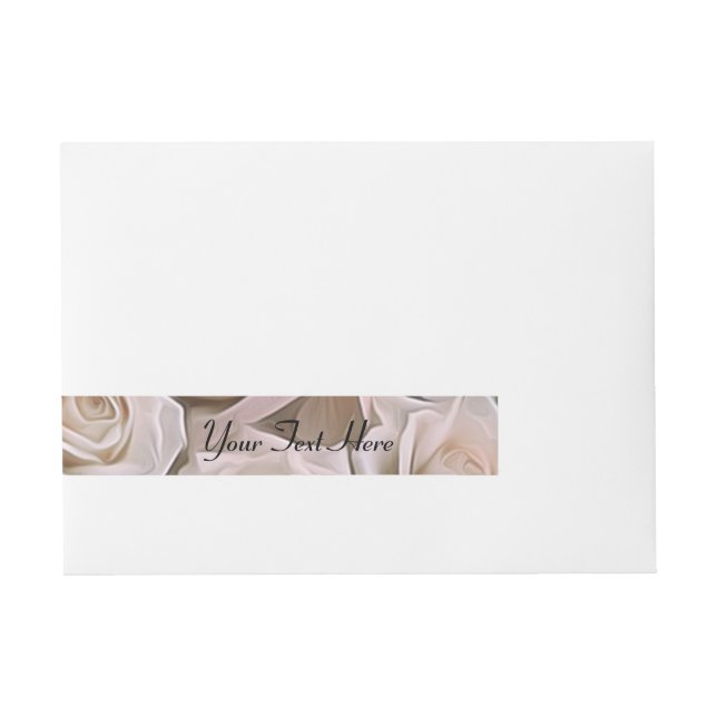 Shabby Chic Rose Floral Elegant Invitation Custom Wraparound Address Label (Front)