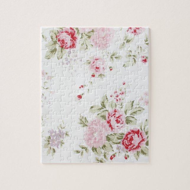 Shabby Chic Rose Floral Jigsaw Puzzle (Vertical)
