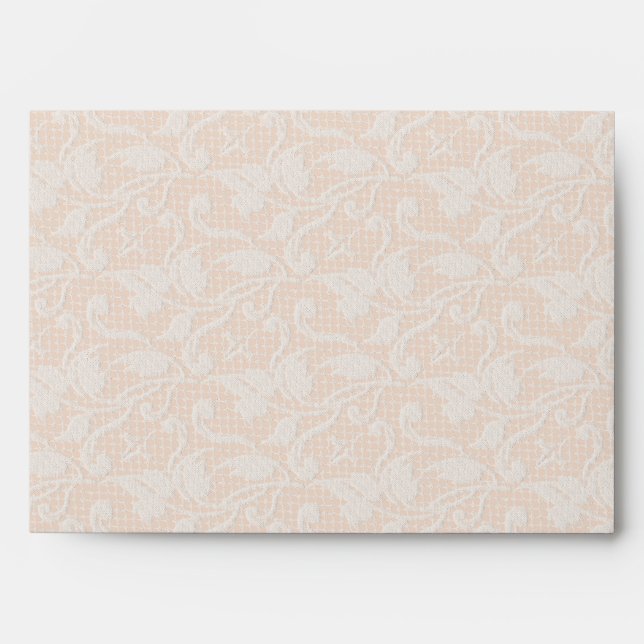 Shabby Chic Rose Floral Lace Pattern Envelope (Front)