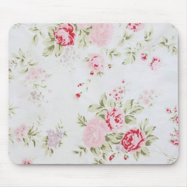 Shabby Chic Rose Floral Mouse Mat (Front)