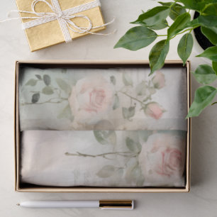 Shabby Chic Rose French Script Tissue Paper