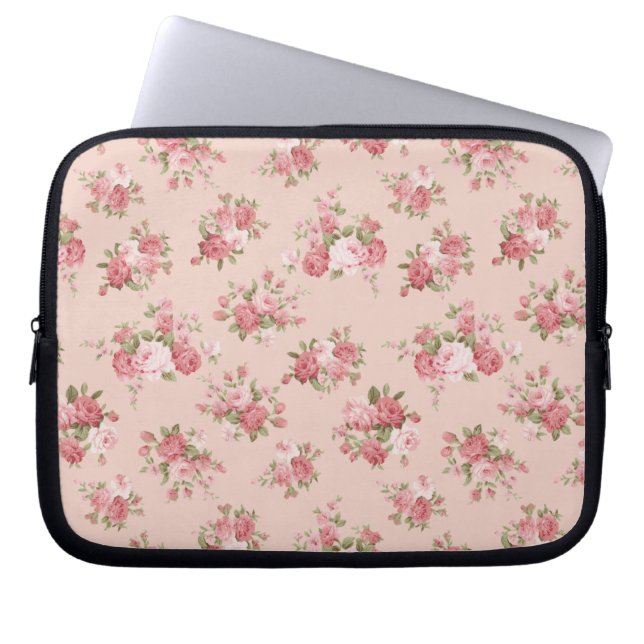 Shabby chic rose laptop sleeve (Front)
