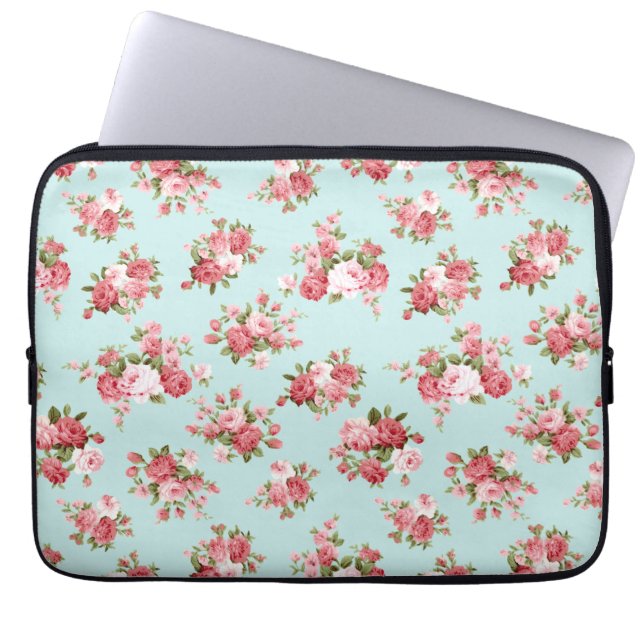 Shabby chic rose laptop sleeve (Front)