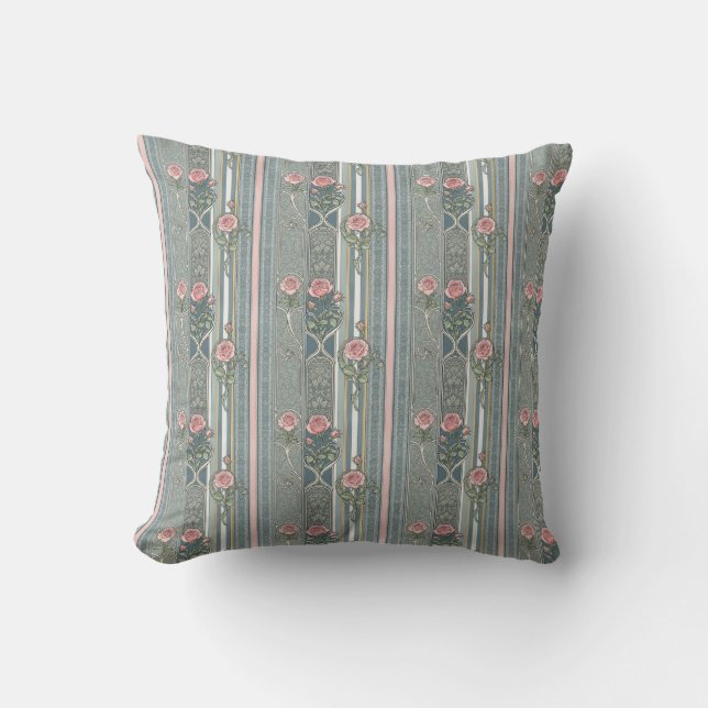 Shabby Chic Rose Throw Pillow (Front)