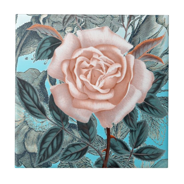 Shabby Chic Rose Tile (Front)