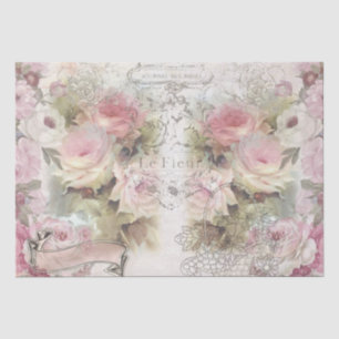 Shabby Chic Roses Collage Pattern  Tissue Paper