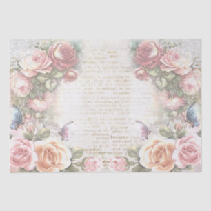Shabby Chic Roses Collage Pattern Tissue Paper