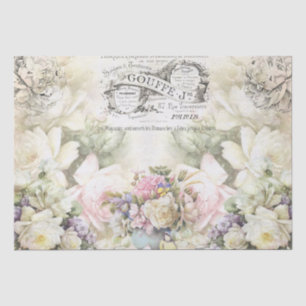 Shabby Chic Roses Collage Pattern Tissue Paper