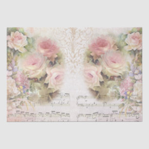 Shabby Chic Roses Collage Pattern  Tissue Paper