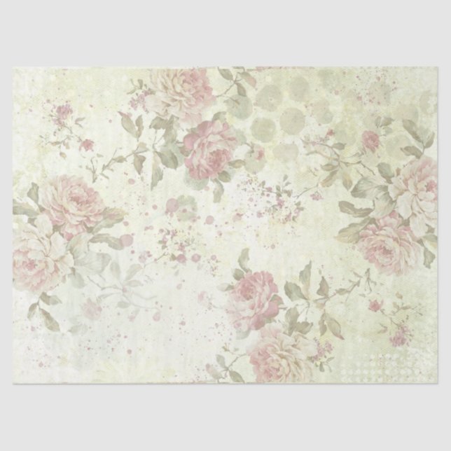 Shabby Chic Roses Design 1 Tissue Paper (Front)