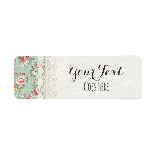 Shabby Chic Roses, Lace & Burlap Vintage Boutique Return Address Label