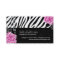 Shabby Chic Roses on Zebra Business Cards