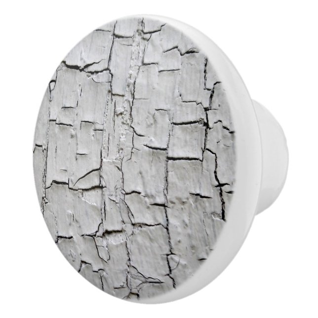 Shabby Chic Rustic Country Grey Distressed Texture Ceramic Knob (Right)