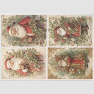 Shabby Chic Santa 4 Square Tissue Paper