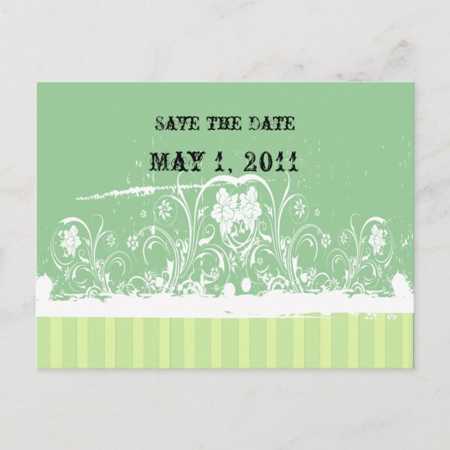 Shabby Chic Save the Date Announcement Postcard (Front)