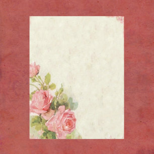 Shabby Chic Scrapbook Paper with Roses