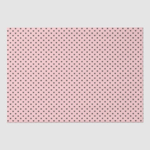 Shabby Chic Simple Black Hearts over Peachy Pink Tissue Paper