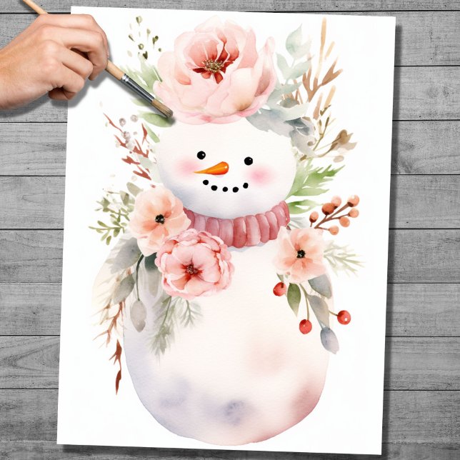 Shabby Chic Snowman 2 Decoupage Paper (Creator Uploaded)