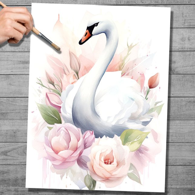 Shabby Chic Swan 2 Decoupage Paper (Creator Uploaded)