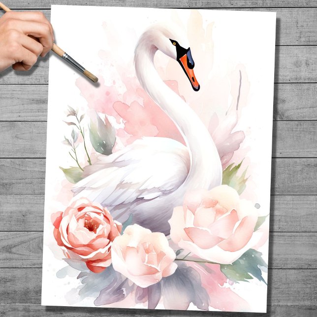 Shabby Chic Swan 3 Decoupage Paper (Creator Uploaded)