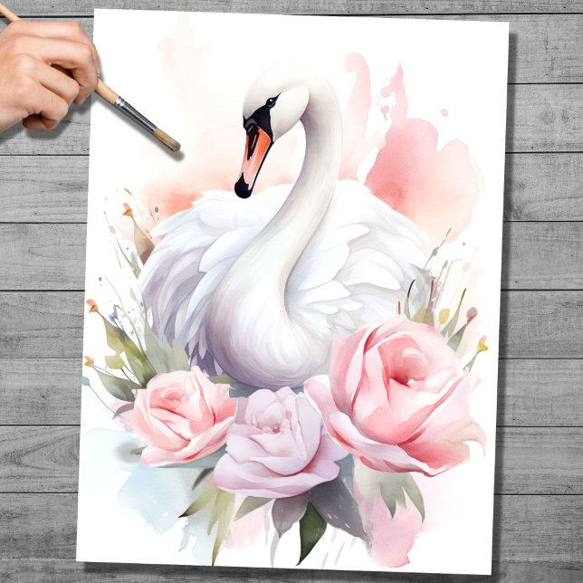 Shabby Chic Swan 4 Decoupage Paper (Creator Uploaded)