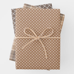 Shabby Chic Tan Beige Taupe Brown Stripes Pattern Wrapping Paper Sheet