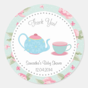 Shabby Chic Tea Party Baby Shower Sticker