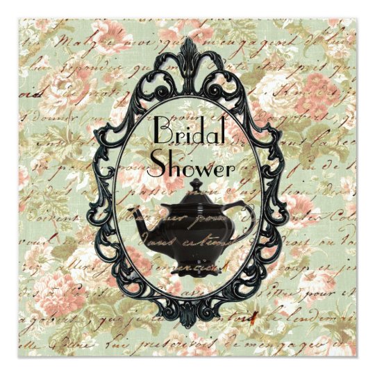 Shabby Chic Tea Party Bridal Shower Invitation