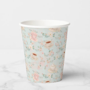 Shabby chic Tea Party Bridal Shower Paper Cups
