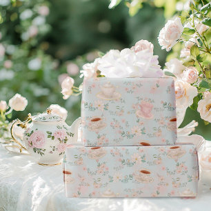 Shabby chic Tea Party Bridal Shower Wrapping Paper
