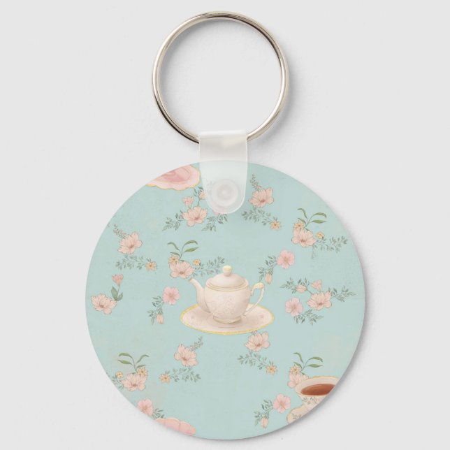 Shabby Chic Tea Party Key Ring (Front)