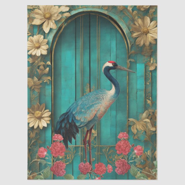 Shabby Chic Teal Craft Tissue Paper   (Front)