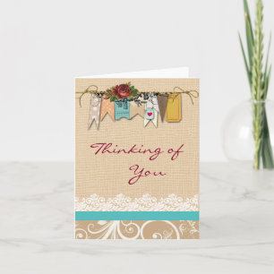 Shabby Chic Thinking of You Greeting Card