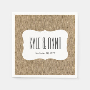 Shabby Chic Tweed Rustic Burlap Fabric Texture Napkin