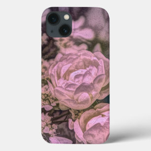 Shabby chic Victorian garden Bohemian pink Rose iPhone 13 Case