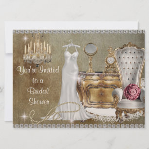SHABBY CHIC VINTAGE BRIDAL SHOWER INVITATION