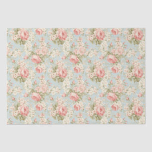 Shabby Chic Vintage Floral Victorian Pink Roses Tissue Paper