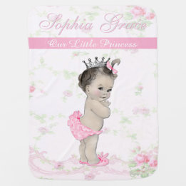 Shabby Chic Vintage Pink Princess Girl Baby Blanket