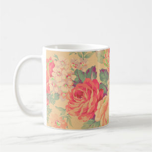Shabby Chic Vintage Rose Floral Coffee Mug