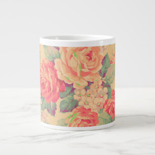 Shabby Chic Vintage Rose Floral Large Coffee Mug