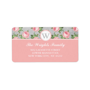 Shabby & Chic Vintage Rose Floral Personalised Label