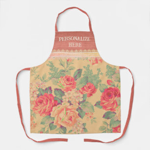 Shabby Chic Vintage Rose Personalised Apron