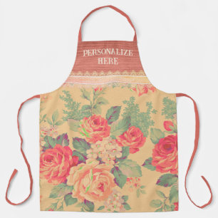 Shabby Chic Vintage Rose Personalised Apron