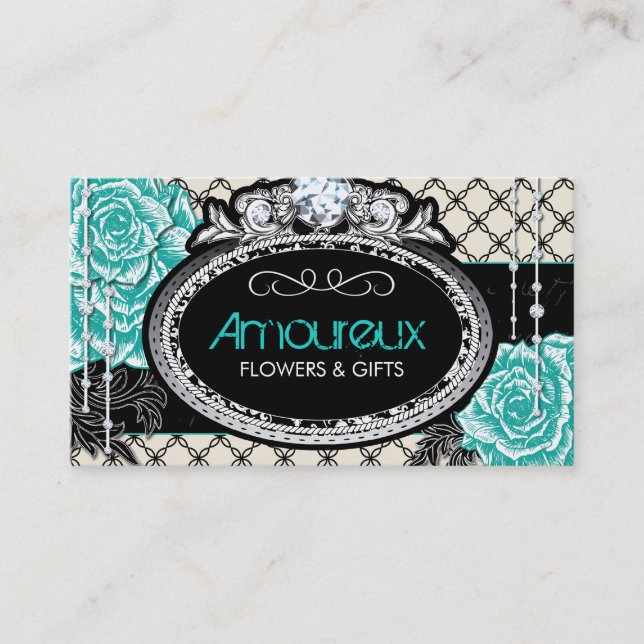 Shabby Chic Vintage Roses Business Cards (Front)