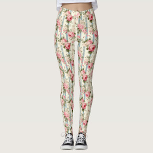 Shabby Chic Vintage Roses Leggings