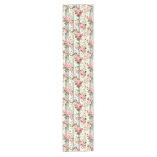 Shabby Chic Vintage Roses Short Table Runner