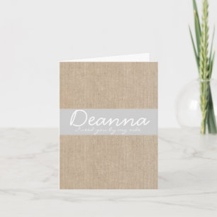 Shabby Chic Vintage Silver Burlap Bridesmaid Card