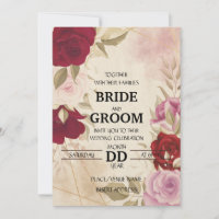 Shabby Chic Vintage Style Red & Pink Roses
